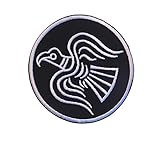 Ohrong Parche táctico de pájaro nórdico Viking Morale bordado, emblema con gancho y bucle (blanco)