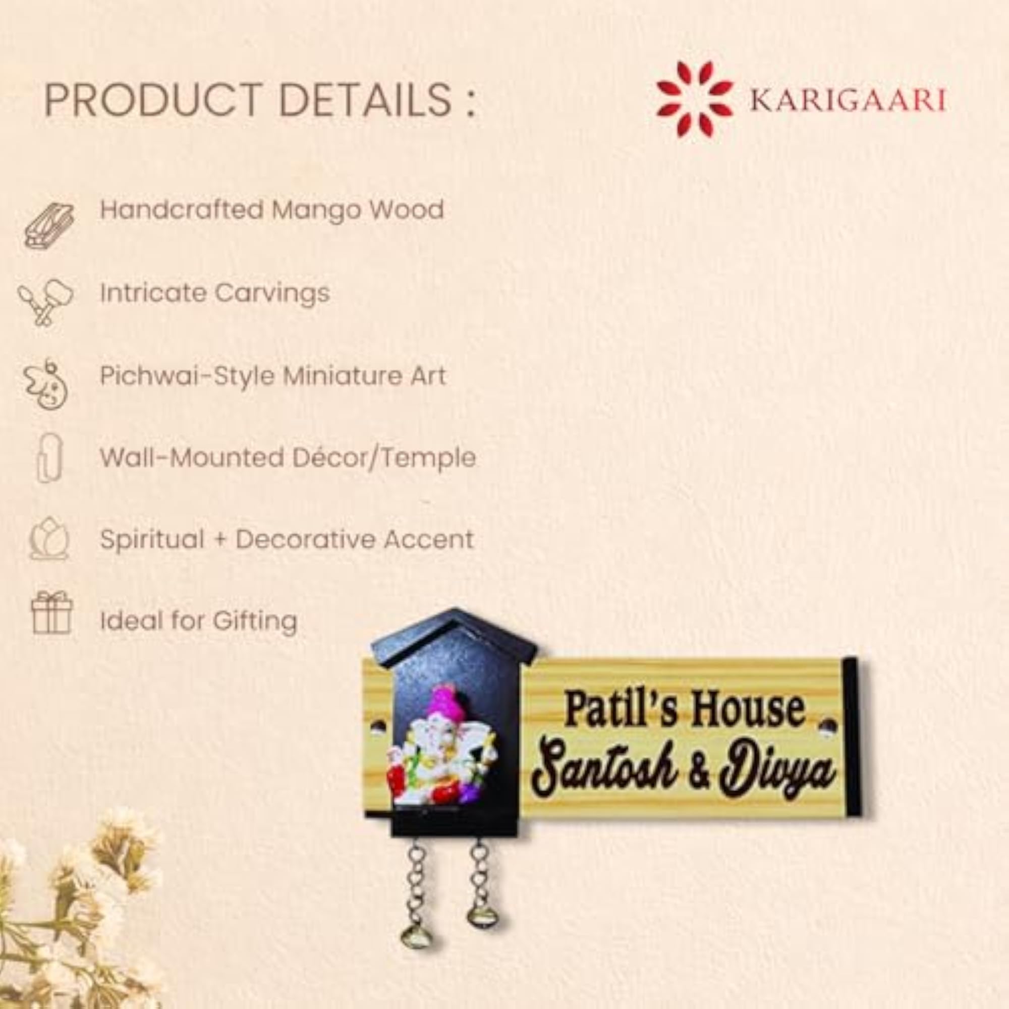 Hand Crafted Personalised Decorative Style Name Plates for Homes, Gift