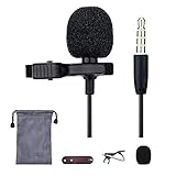 Micrófono condensador de solapa estéreo de 3,5 mm para teléfono inteligente, Android, tablet, grabadora de voz, micrófonos omnidireccionales para entrevista YouTube, podcast, videoconferencia