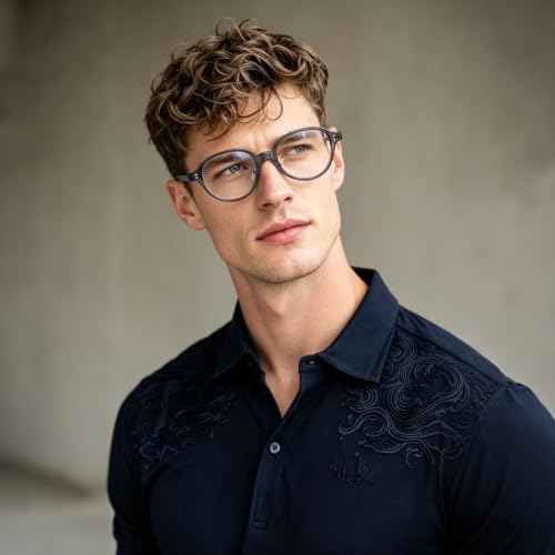 Image of Dollger Blue Light Blocking Glasses For Woman Men TR90 Retro Round Computer BlueLight Glasses Clear Lens Non-Prescription Transparent Grey