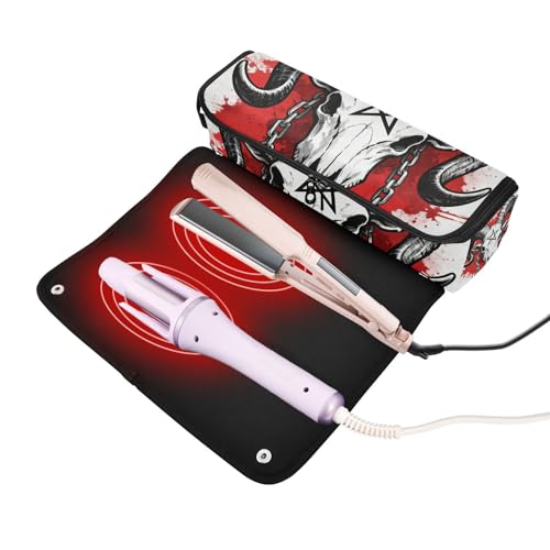 Bolsa de Viaje para Herramientas de Cabello y Tapete Resistente al Calor para Planchas, Rizadoras, Secadora miniatura 2