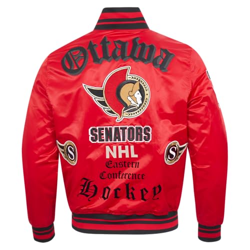 Image of Pro Standard Mens NHL Old English Satin Jacket