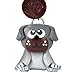 MONKIMAU 8115 Carlin Pug Adorable Porte-clés Animal Fait-Main Robuste Sangle Cuir Trousseau chaîne Anneau Jouet Figurine Gadget Pendentif Accessoires téléphone Porte-Bonheur