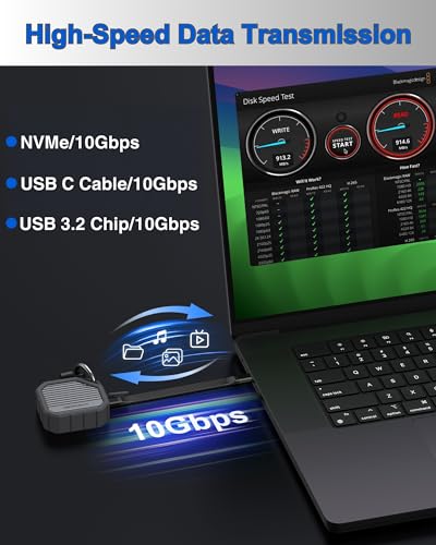 Gabinete SSD 2230, gabinete SSD M.2 NVMe, USB-C 3.1 de 10 Gbps, suporta chave M.2 M e chave B+M, com