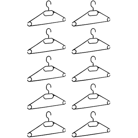 Beldray LA050779BLK Kleiderbügel 10 Stück, Starke Kleiderbügel für Kleiderstangen und Kleiderschränke, Bügel mit hembinder, Platzsparend, Schmale und Rutschfeste Kleiderbügel für Hemden/Anzug Cover