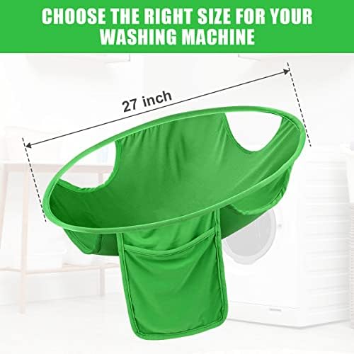 Pop-Up Laundry Hampers, 27'' Foldable Washing Basket Nylon Laundry Basket, Green Round Clothes Sorter Collapsible Wash Basket Room Organiser for Laundry - 27 Inch
