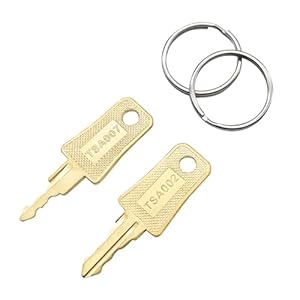 TSA sleutel 007 voor TSA-slot, 2-delige TSA-sleutel voor TSA007 sleutels en TSA002 sleutel voor TSA-kofferslot, TSA-key, universele multifunctionele bagagesleutel voor bagage, koffer, goudkleurig