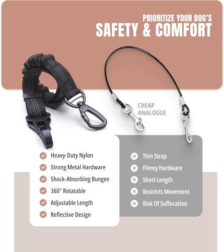 Owleys Dog Seat Belt for Car - Dog Seatbelt Harness for Car - Safety Car Leash for Dogs - Adjustable Dog Car Belt for Small Large & Medium Pets Black - Thumbnail 6