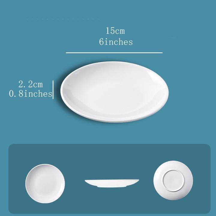 6 Inches White Melamine plates set, 4 Pieces Dinner Dishes Set image 4