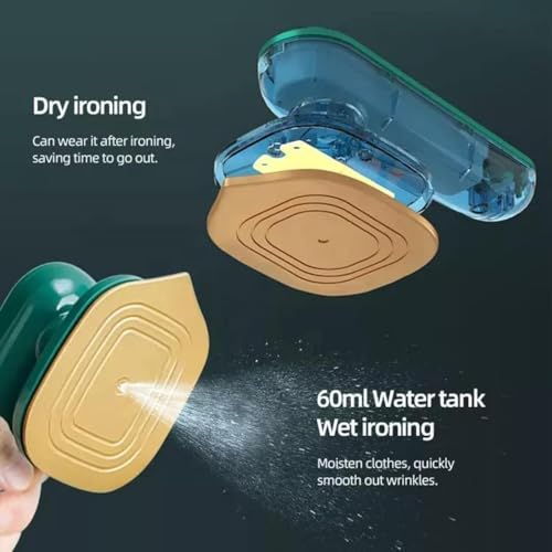Image of Portable Handheld Steam Iron Machine, Mini Garment Steamer for Clothes, Wet & Dry Fabric Press, Wrinkle Remover Iron for Home & Travel Use
