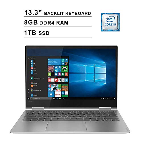 Lenovo Yoga 730 13.3 Inch FHD IPS 2-in-1 Touchscreen Laptop (Intel Quad-Core i5-8250U up to 4.6GHz, 8G RAM, 1TB PCIe SSD, Intel UHD Graphics 620, Backlit Keyboard, JBL Speakers, Win 10)