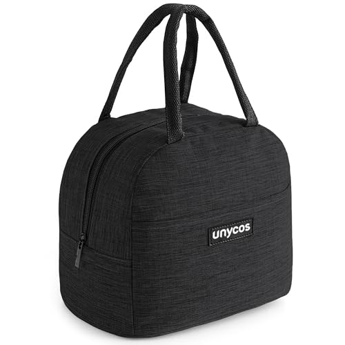 unycos - Bolsa Térmica Porta Alimentos【7L】 Nevera Portátil con Aislamiento, Lunch Box Impermeable, Hermética e Isotérmica, Porta Fiambrera para Almuerzo, Oficina, Viaje, Pícnic o Colegio (Negro)