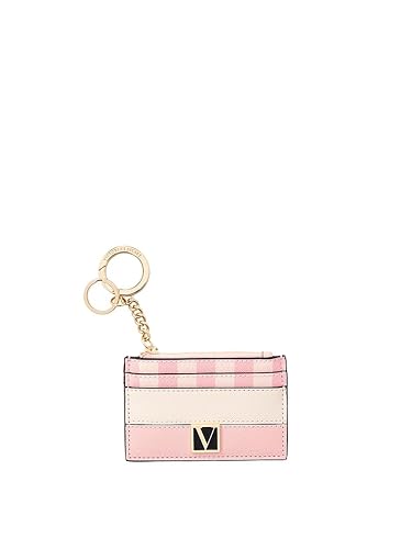 Victoria's Secret The Victoria Card Case Key Chain, Pink Iconic Stripe