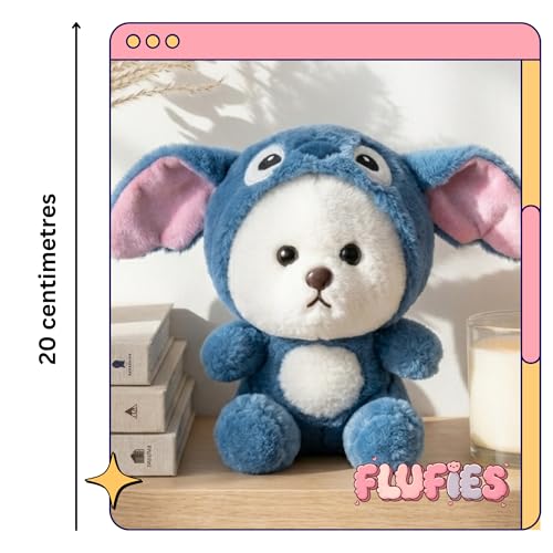 Image of Flufies Plush Soft Toys for New Born Baby and Baby Boy - Soft and Easy Wash Plush - Huggable Plush Toys for Girls and Boys - Soft Toy for Home Decor (20 cm Hoodie Bear)