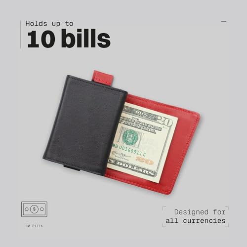 Image of The Frenchie Co. - Speed Wallet Mini - Italian leather card sleeve - RFID blocking slim magnetic quick-access design - Holds up to 12 cards and 15 bills for one-handed use