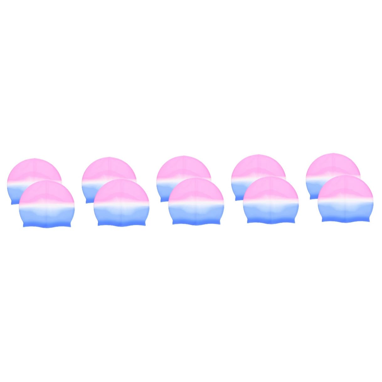HANABASS 10 Cuffia in Silicone Elasticizzata per Donne Cappello Piscina Antiscivolo Copricapo per Lunghi e Rosa e Blu Sfumato