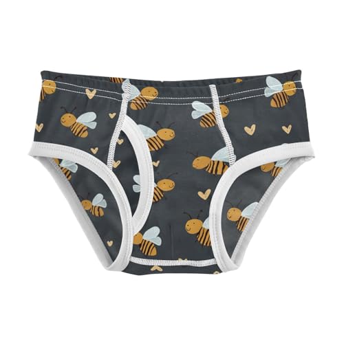 Wusikd Cute Bees Boys' Underwear Cotton Hearts Boys Briefs Soft Toddler Underwear 2T