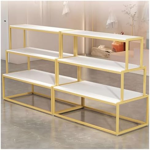 Heavy Duty Metal Retail Display Stand, 3-Tier Modern Floor Shelf for Store & Home, Sturdy Table Riser, Ideal for Merchandising & Organization