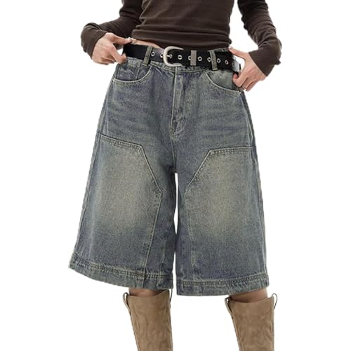 Shorts vaqueros mujer cintura alta rectos de estilo bermuda