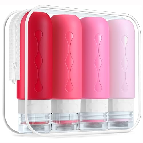 Image of Gemice Travel Bottles for Toiletries Tsa Approved Travel Size Containers BPA Free Leak Proof Tubs Refillable Liquid Travel Accessories for Cometic Shampoo and Lotion Soap
