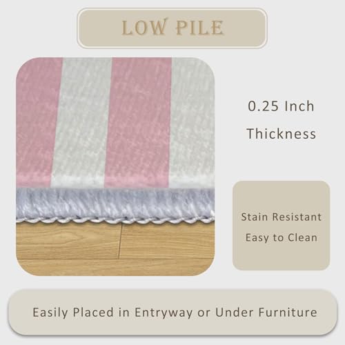 Tapete decorativo rosa y blanco 3x5 pies miniatura 6