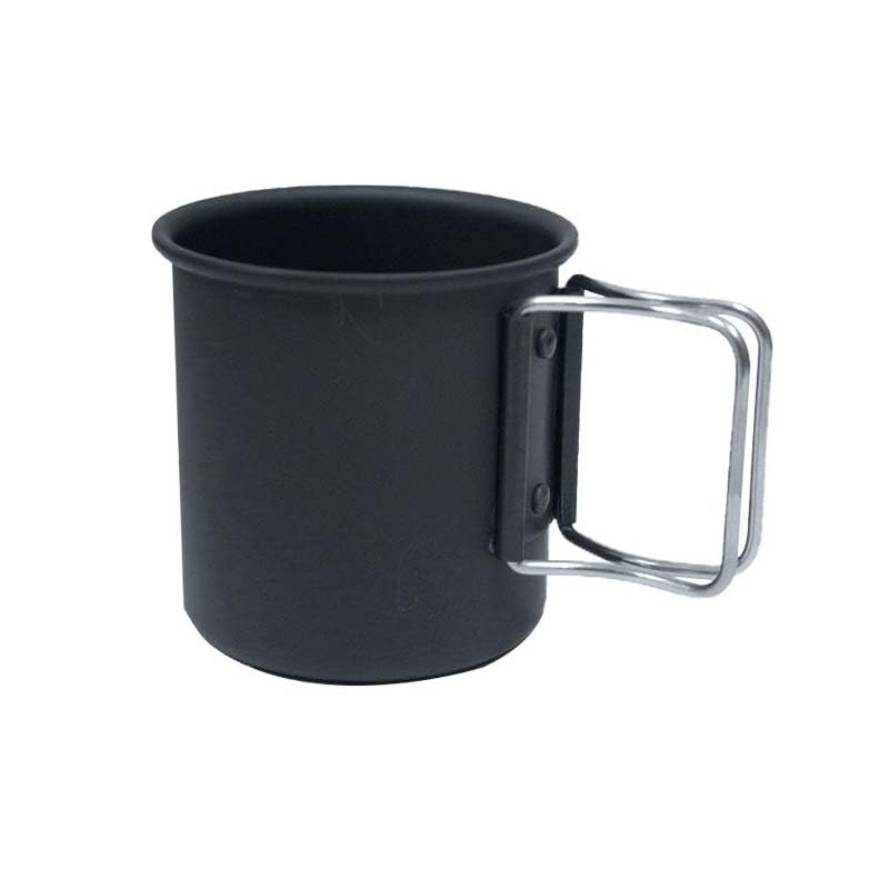 Echeson 2-Piece Pack Mug 300ML, Foldable Aluminum Coffee Cup Tea Cup Suitable for Outdoor Camping Or Cycling(Black)