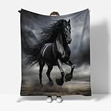 RFFLUX 3D Pferd Kuscheldecke 130x150 cm Microfaser Flanell Decke Tiere Pferd Wohndecke Sommer Leichte Weiche Winter Warme Blanket Tagesdecke Sofadecke Couchdecke（Stil 188-12）