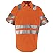 High Visibility Safety S/S Work Shirt Tall Size 2XLT OF-Fluorescent Orange