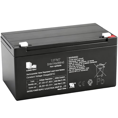 FACJOYMOOU 12FM7 24V7AH/20HR 24 Volt Battery for Kids Ride on Toys Valve Regulated Sealed Lead-Acid Battery