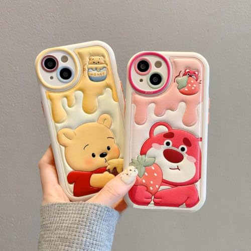 NATEROSO Compatible with iPhone 11 Cute Case, Kawaii Phone Case TPU Leather Cute Bear Cartoon case Soft Rubber Shockproof Protective for iPhone 11 Case Cover for Women Girls by NATEROSO - Used condition - Image 3