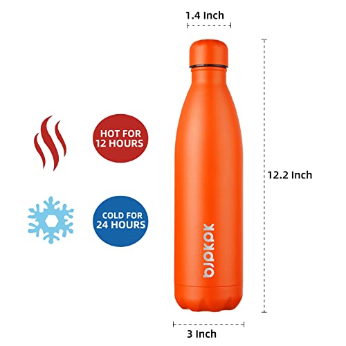 Bjpkpk Water Bottles 25Oz Kids Insulated Stainless Steel Water Bottle Bpa Free, Orange Cap #TOP1