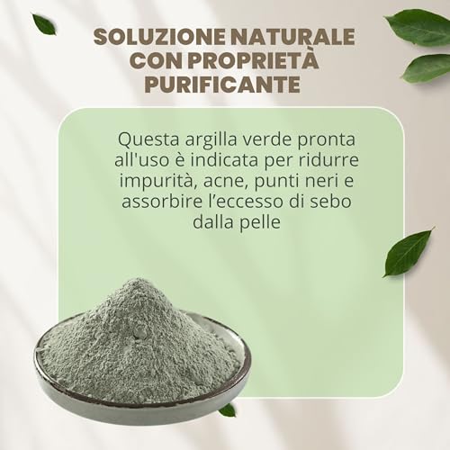 Patrizio Breseghello - Argilla Verde Ventilata Per Uso Esterno 1 Kg - Argilla Verde In Polvere - Polvere Per Maschera Viso Esfoliante E Depurativa - 5