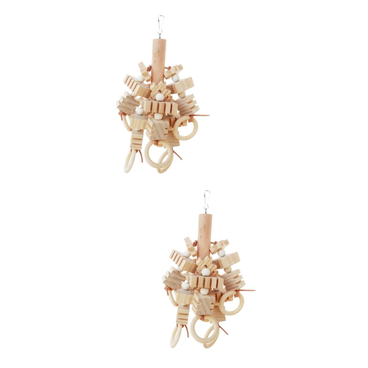 Toddmomy 2piezas Juguete De Madera para Pájaros Colgante De Masticar y Moler Juguete De Entretenimiento para Periquitos y Cacatúas para Jaulas De Aves y Actividades De Roer