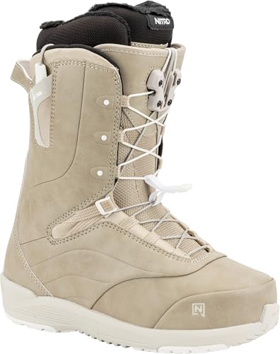 Nitro Crown TLS Womens Snowboard Boots, Sand, 8 (25.5)