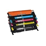 WeudYWwfu Cartucho de tóner Negro, Paquete de 4, Compatible con consumibles de Impresora CLP-320 CLP-321N CLP-325 CLP-325W CLP-326 CLP-326W(Cyan)