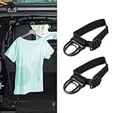 CHRYMUM 2PCS Roll Bar Coat Hanger Clothes Hook for Jeep, Car Clothes Hook, Fabric Vehicle Auxiliary Hnging Buckle Parts Accessories, Roll Bar Clothes Hook Car Accessories Fit for Wrangler JK JL JT TJ