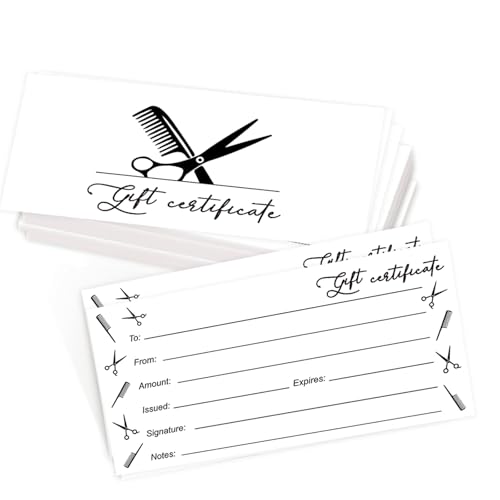 PLIGREAT 40 Sets Hair Salon Blank Gift Certificate Gift Certificate Cards with Envelopes Creative Blank Gift Certificates for Business Barber Shop Beauty Salon Voucher Card Birthday Customer Gift Card