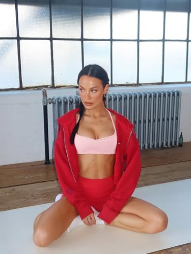 Womens Sweetheart Neck Workout Tops Sleeveless Cropped Workout Gym Shirts Pink Sports Bra Cami Summer 2026 Yoga Pilates Tops with Built in Bra(Valentine Pink X-Large) — view 5