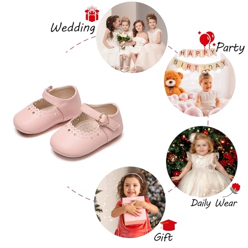 Image of PHIRAMIN Toddler Girl Mary Jane Dress Shoes-Little Girl School Uniform Shoes for Wedding Party