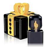 PQUELM Caja de Regalo Molesta con Regalo de Dedo Medio,Caja de Regalo de Broma,Con Tornillos,Apta para Navidad y Cumpleaños (Dorado-Negro)