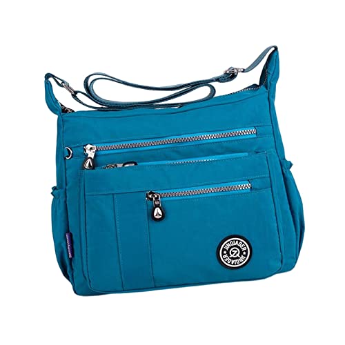 Sac bandoulière femme bleu de la mer grand sac de courses ajustable