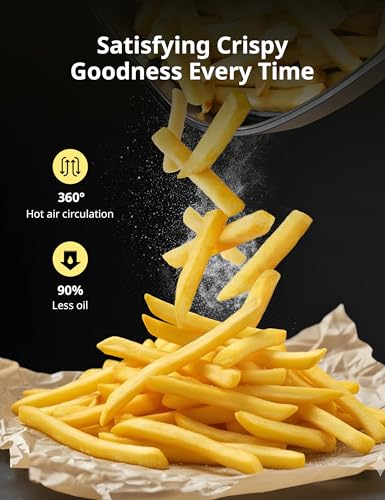 Image of COMFEE' Small 2.1 Quart Digital Air Fryer, Compact Design for 1-2 People, Touch Screen Controls, 360-Degrees Hot Air Circulation, Ceramic Basket, and 4 Cooking Presets