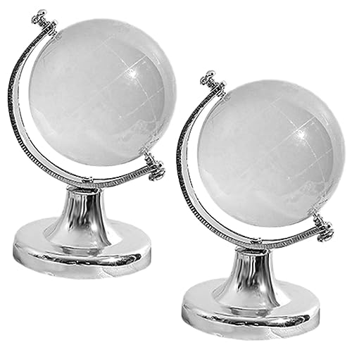 TOYANDONA Round Map Globe Display Crystal Desk World Globe Decor for Home Office