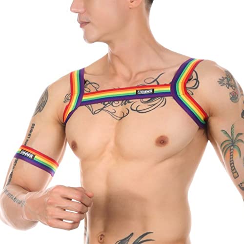 Image of Mens Harness Belt Nylon Elastic Body Shoulder Strap Sexy Halter Club Wear Cosplay Costume