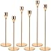 Amzeeniu Candelabro Set di 6 Oro Portacandele di Diverse Dimensioni23/28/33 cm per Candele Coniche da 2.2cm,Candeliere da Tavolo Ornamento Decorazioni per Matrimoni,Compleanni,Natale,Halloween Regalo