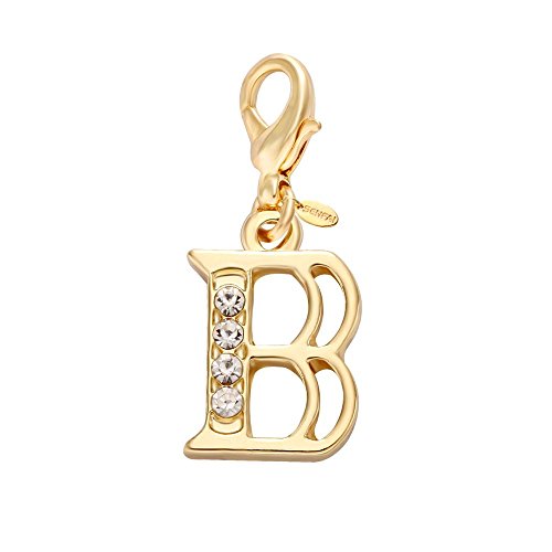 SENFAI 26 Alphabet English Letters Crystal First Initial Name Charms for Bracelet,Necklace,Zipper Puller (B1)