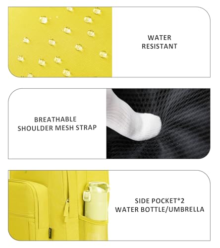 Image of abshoo Classical Basic Womens Travel Backpack For College Men Water Resistant Bookbag (Yellow)
