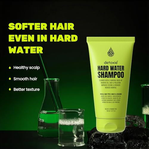 Image of Detoxie Hard Water Shampoo 150 ml | Cleanses Metal & Mineral Build-Up | Reduces Hair Fall | Removes Oil, Dust & Pollution | Keratin, Onion Peel Oil & Proteins | For All Hair Types