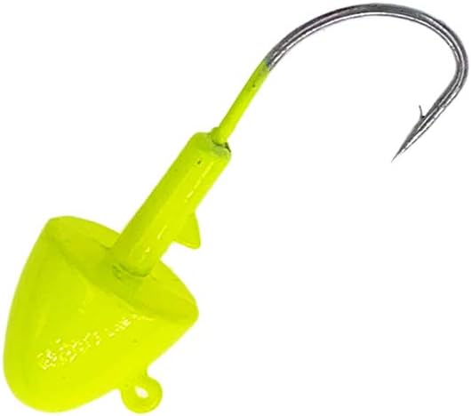 Saltwater Jig Heads 1oz, Size 4/0 Hook, 4 Pcs per Pack Chartreuse for Freshwater & Saltwater, Ideal for Versatile Jigging & Surf Fishing