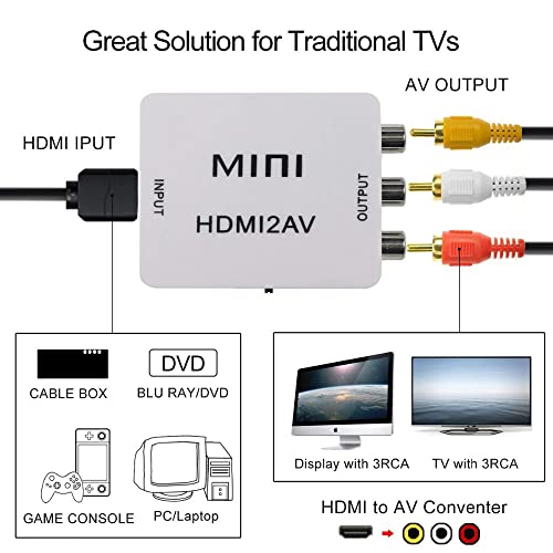 Adaptador Conversor Hdmi Para Video 3rca 2av